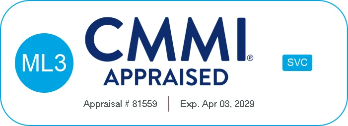 CMMI Services Maturity Level 3 appraised, appraisal number 81559